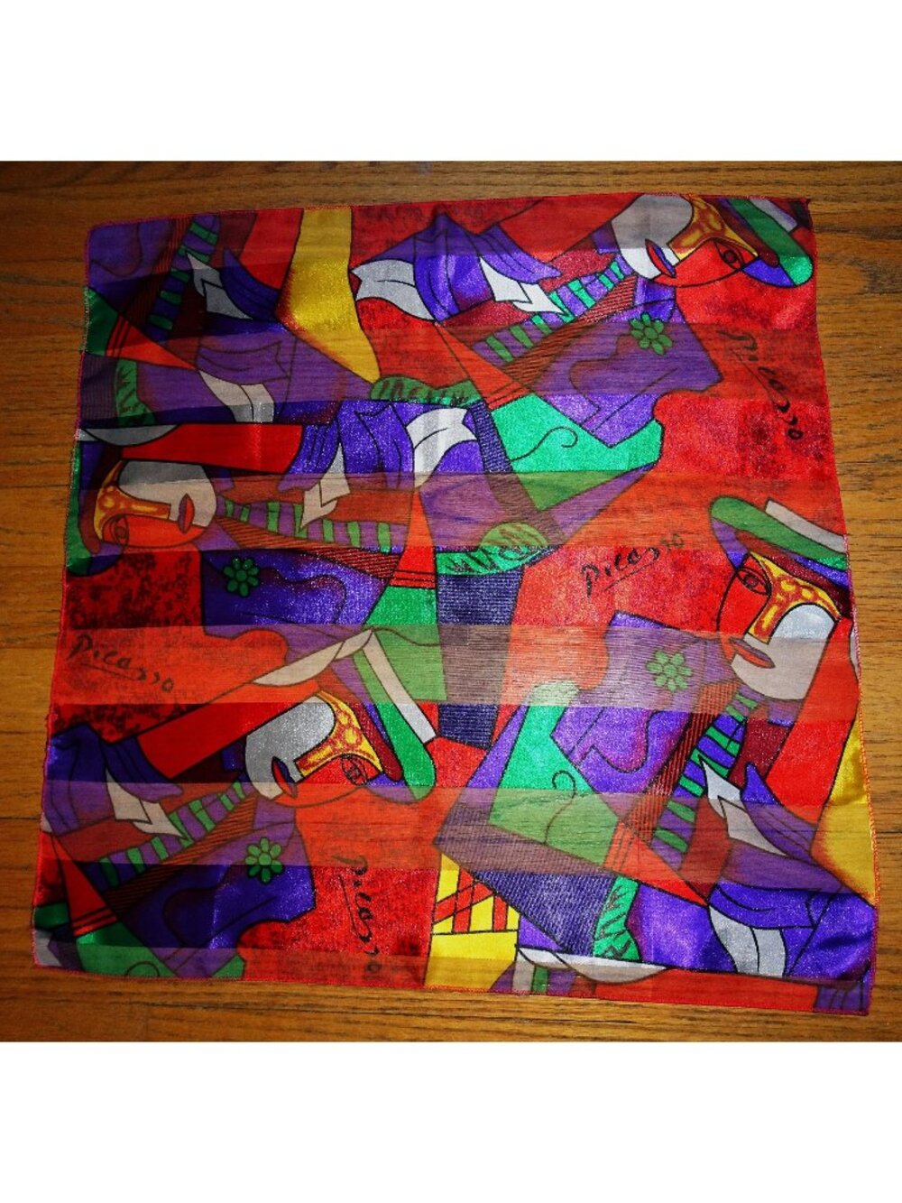 Vintage Colorful Picasso Head Scarf Abstract art pinup retro art deco